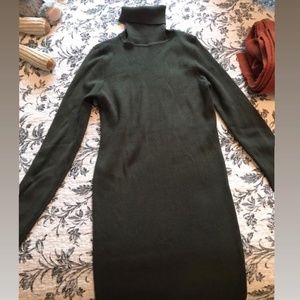 Dark Green Turtleneck Dress